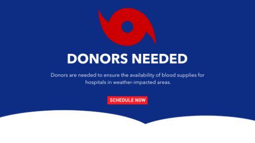 CONNECTICUT BLOOD CENTER (CTBC) ISSUES URGENT CALL FOR BLOOD DONORS AS SECOND MAJOR HURRICANE TARGETS SOUTHERN U.S.